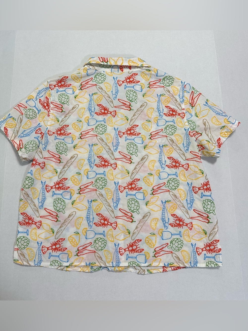 Cynthia Rowley L Cotton Boxy Relaxed Button Up Coastal Beachy Tomato Girl Summer - Picture 4 of 16